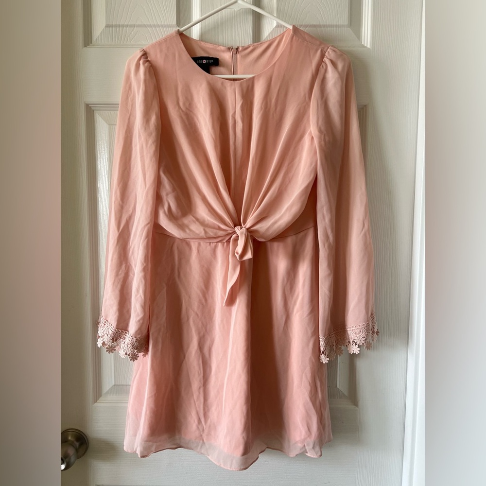 Amy Byer Pink Tie Front Baby Pink Dress